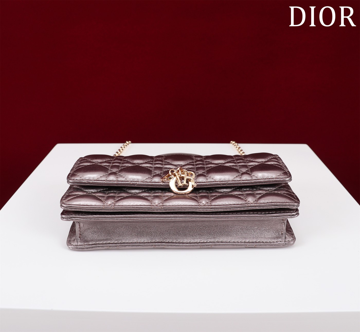 My Dior Mini Bag Silver Cannage Lambskin